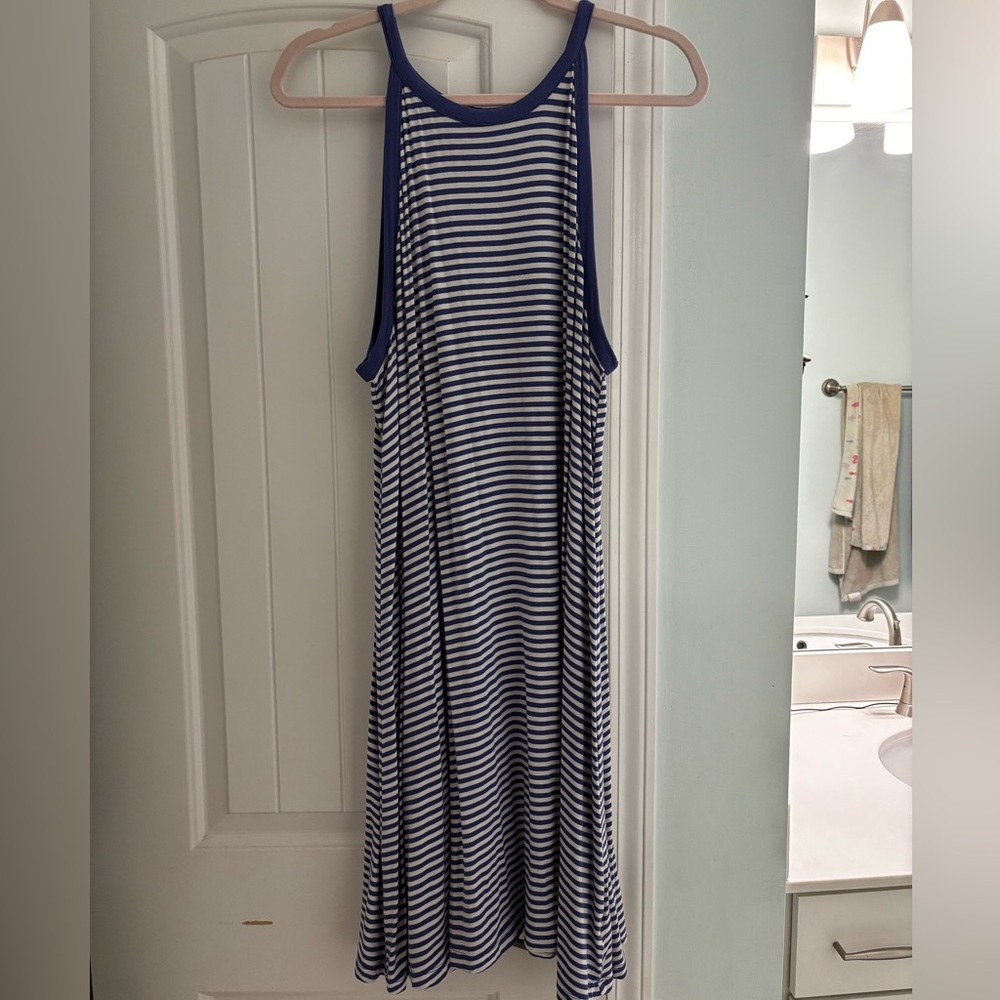 OLD NAVY Blue/Purple and White Striped Dress Size XL